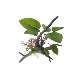Amazon Jungle Anubius Span Plant on Branch 26cm Amazon Jungle Anubias Span Plant, aquarium Anubias decoration, reptile terrarium plant ornament, artificial aquarium plants, fish tank greenery decoration, non-toxic aquarium decor, Anubias on branch ornament, realistic aquarium plant, aquarium plant safe