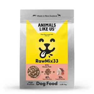 Animals Like Us RawMix33 with Ocean Fish Dog Food dog food ocean fish, freeze dried fish dog food, rawmix33 fish formula, animals like us fish, grain free fish dog food, raw dog food alternative, beef organ dog food, high protein fish dog food, rawmix fish bites, shelf stable raw dog food, ocean fish dog