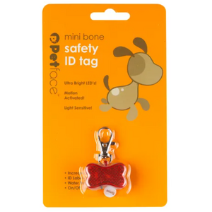 Petface Bone ID Safety Tag with Light