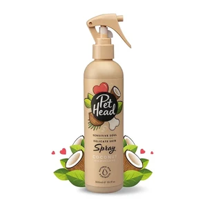 Pet Head Sensitive Soul Spray Coconut 300mL pet head coconut spray, sensitive skin dog spray, soothing dog grooming, oatmeal dog conditioner spray, marula oil dog product, calendula dog spray, coconut dog deodoriser, hydrating dog grooming spray, no rinse dog spray, gentle dog grooming product, pet