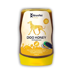 Korure Pets Dog Honey + Mussel Oil 250g korure honey mussel oil dogs, eta omega 3 supplement dogs, green lipped mussel eta dogs, natural joint mobility supplement dogs, nz honey supplement dogs, dog omega 3 honey blend, joint pain support dogs natural, shellfish omega supplement dogs, dog immun