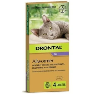 Drontal Cat 4kg Ellipsoid Worming Tablets x 4