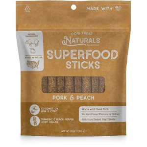 Dog Treat Naturals Pork and Peach Superfood Sticks 170g