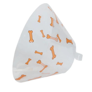 Buster Recovery Collar - Bones 12.5cm (Orange) Buster Design Collar, dog recovery collar, printed dog collar, quick clic dog collar, adjustable dog collar, polypropylene dog collar, bones print collar, protective dog collar, dog collar for wound care, pet collar with quick release