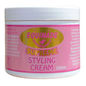 Equinade Supreme Styling Cream equinade supreme styling cream, horse styling cream, equinade plaiting cream, mane plait cream, tail styling cream, horse show prep, styling cream equinade, equinade plait hold, horse mane wax