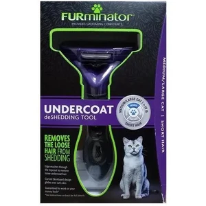 Furminator Medium/Large Cat Short Hair Undercoat Rake Furminator Medium/Large Cat  - Short Hair, feline, cat brush, cat rake, brush, rake, undercoat, deshed, de shed, deshedding, furminator, short hair, medium cat, large cat