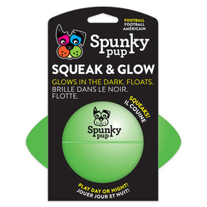 Spunky Pup Squeak & Glow Football 14cm