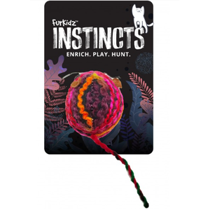 Furkidz Instincts Woolly Mouse Pink Cat Toy