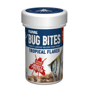 Fluval Bug Bites Tropical Flakes  fluval bug bites betta flakes, betta fish food, colour enhancing fish flakes, black soldier fly larvae fish food, bug bites tropical, fluval fish food, high protein betta flakes