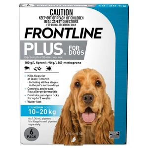 Frontline Plus Medium Dog 6pk -10kg - 20kg