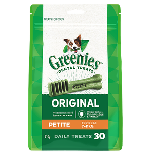 Greenies Petite Mega Pack 510gm 30 treats per pack