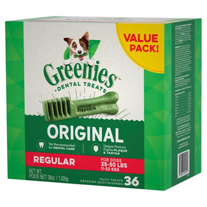 Greenies Regular Value pack 1kg approx 36 treats per box