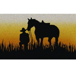 Coir Door Mat Sundown Cowboy