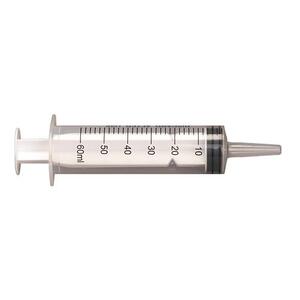 Syringe 60ml Catheter Tip - Longer tip on end of syringe than normal needle connector syringes