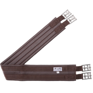 Equi-Prene Two Buckle Anti-Gall Girth - Brown Equi-Prene girth, anti-gall girth, rubber girth for horses, brown horse girth, no elastic girth, stainless steel girth buckles, solid brass girth buckles, comfortable horse girth, equestrian girth brown, two buckle horse girth