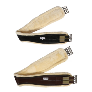 Equi-Prene Elastic Fleece Lined Jump Girth Equi-Prene jump girth, fleece lined girth, black jump girth, brown jump girth, elastic horse girth, anti-gall girth for jumping, horse girth with fleece, Equi-Prene girth, removable liner girth, jumping girth for sensitive horses, soft horse girth