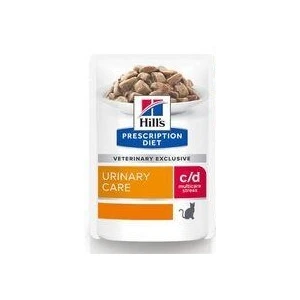 Hills Prescription Feline C/D Chicken  STRESS 12 x 85gm Multicare  pouches Urinary diet for cats
