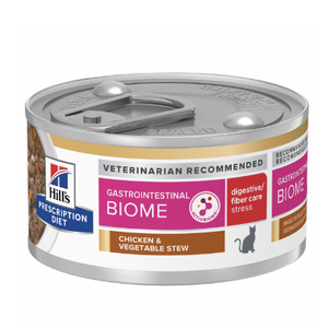 Hills Prescription Diet Gastrointestinal Biome Digestive/Fiber Care Care Chicken & Vegetable Stew Canned Cat Food 24 x 82g