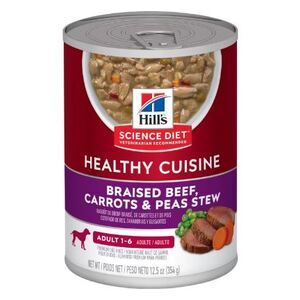Hills Science Diet Healthy Cuisine Adult 1-6 Canned Dog Food With Beef 354g x 12 Pack