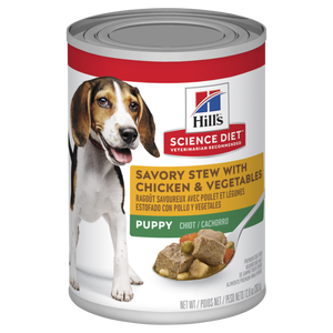 Hills Science Diet Puppy Savory Stew Chicken & Vegetables Canned Dog Food 363g x 12