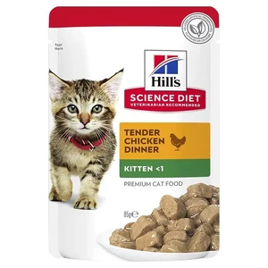 Hills Feline Kitten Tender Chicken Pouches 85g x 12 Healthy Development  