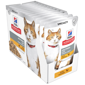 Hills Neutered Young Adult Cat Chicken 12 x 85g Pouches