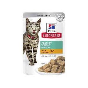 Hills Science Diet Adult Perfect Weight Chicken Pouches Cat Food 12x85g