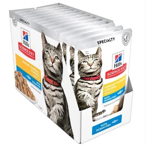 Hills Science Diet Feline Urinary & Hairball Ocean Fish Pouches 12 x 85g
