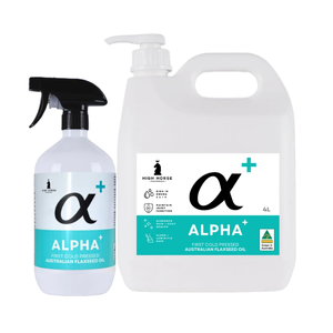 High Horse Alpha+ Premium Flaxseed Omega Oil for Horses alpha+, alpha plus, flaxseed oil horses, omega 3 flax oil, equine omega supplement, itchy skin horse supplement, glossy coat oil horse, laminitis safe oil, EMS horse supplement, digestive support omega oil, australian grown omega oil, cold pressed flax oi