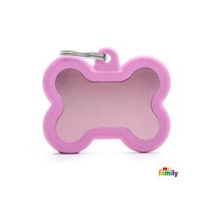 Pet ID Hush Tag Bone Pink