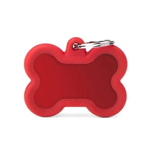 Pet ID Hush Tag Bone Red