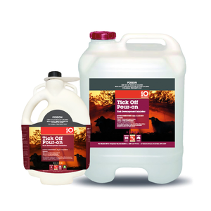 iO Cattle Tick Off Pour On (Fluazuron) iO Cattle Tick Off pour on, fluazuron 25g/L pour-on, cattle tick inhibitor Boophilus microplus, tick development inhibitor cattle, iO Tick Off 5L, iO Tick Off 20L