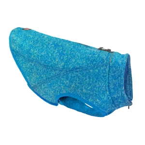 Kurgo Core Sweater Heather - Blue [Size: Small] dog fleece sweater, dog core sweater, harness compatible dog sweater, reflective dog clothing, dog sweater for layering, warm dog sweater, athletic dog apparel, dog sweater with zipper, fleece dog coat, cold weather dog gear
