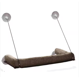 K & H Kitty Sill EZ Mount w/Bolster Rim Cat window Bed  - Chocolate