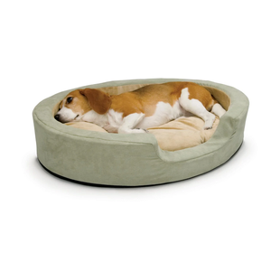 K & H Thermo Heated Snuggler Dog Sleeper Bed - Sage