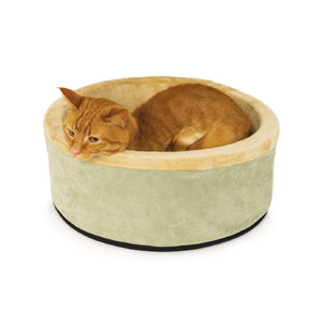 K & H Thermo Kitty Circular Heated Cat Bed - Sage
