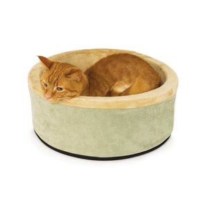 K & H Thermo Kitty Circular Heated Cat Bed - Sage