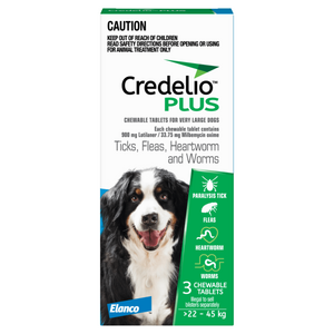 Credelio Plus XLarge Blue 22 - 45kg Dog Flea Tick & Worm Chew