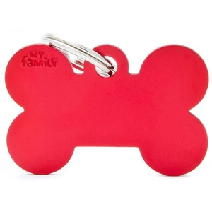 Pet ID Tag Basic Bone Red Lge
