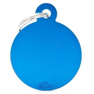 Pet ID Tag Basic Circle Blue Sml