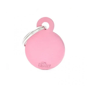 Pet ID Tag Basic Circle Pink Sml