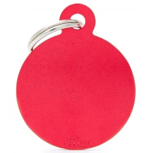 Pet ID Tag Basic Circle Red Sml