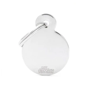 Pet ID Tag Basic Circle Chrome Lge