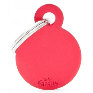 Pet ID Tag Basic Circle Red Lge