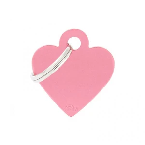 Pet ID Tag Basic Heart Pink Sml