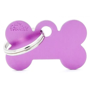 Pet ID Tag Basic Bone Purple Sml