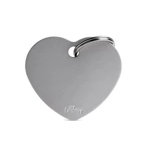 Pet ID Tag Basic Heart Grey Lge **SALE** 