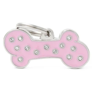 *CLEARANCE* Pet ID Tag Chic Bone Pink Small 3cm x 1.5cm