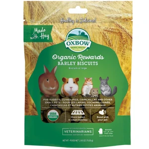 Oxbow Organic Rewards Barley Biscuits 75g oxbow organic rewards barley biscuits, oxbow organic treats, organic small pet biscuits, rabbit organic treats, guinea pig organic snacks, chinchilla treats organic, certified organic pet treats, enrichment treats small pets, hay based small pet treats, a
