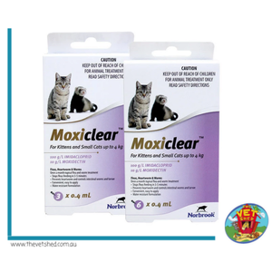 Moxiclear For Kittens, Small Cats & Ferrets up to 4 kg - 12 pack (Purple)